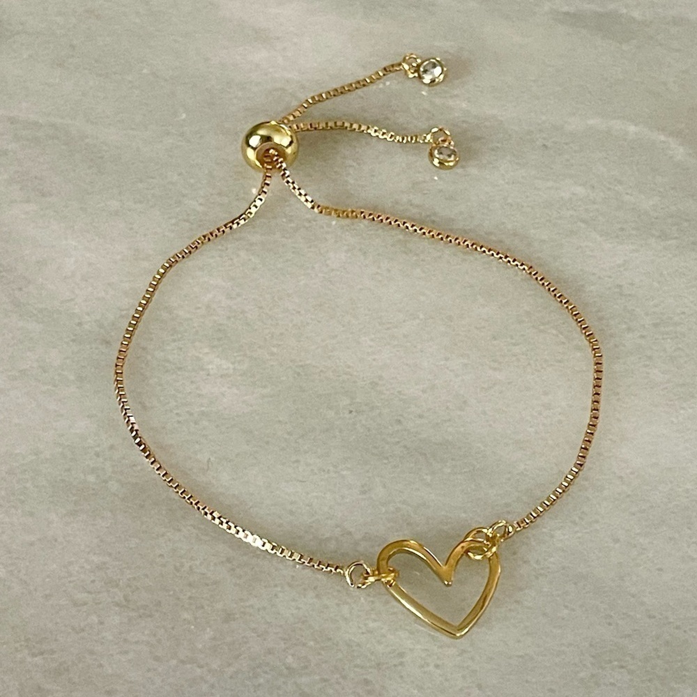 Heart Gold Plated Bracelet - Picture 3 of 6